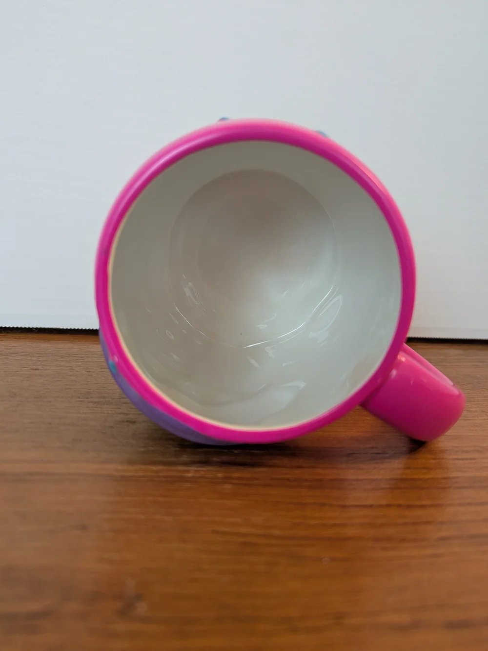 Collectible Mrs. M&M Pink Mug with Green Character and Purple Hat